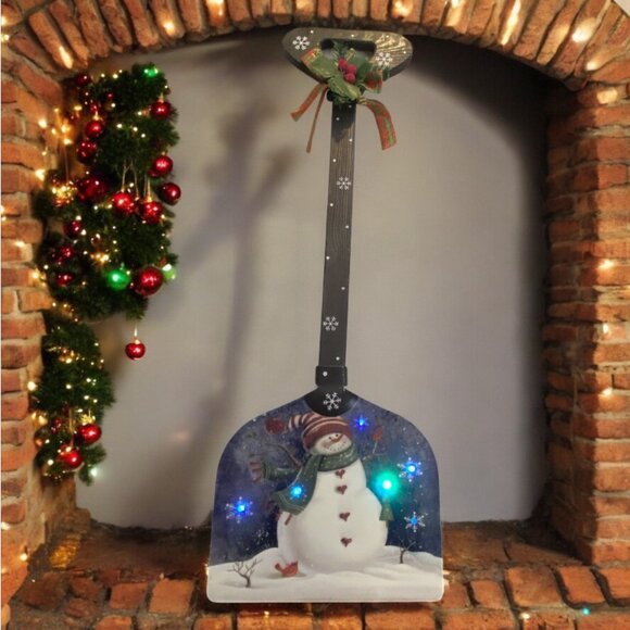 Christmas Decor -- Shovel, Color Changing LED Lites, Snowman, Stars, Battery Op - Picture 1 of 10